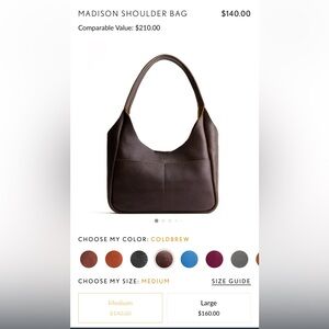 Portland Leather Madison Shoulder Bag in Cold Brew
